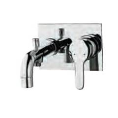 Jaquar Matt Chrome Opal Single Lever Concealed Body Wall Mounted Model High Flow Bath & Shower Mixer With Button Spout, OPL-15137