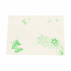 Saya Green Document Bag Clear Bag Butterfly, Dimensions: 340 x 15 x 350 mm, Weight: 30 g (Pack of 12)