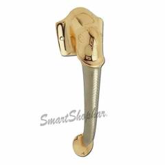 SmartShophar 10 Inch Brass Gold Silver Elephant Pull Handle, 53005-PHGE-GS10