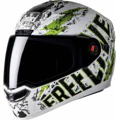 Steelbird SBA-1 Freelive Matt White & Green Helmet, Size (Medium, 580mm)