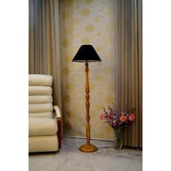 Tucasa Mango Wood Camel Floor Lamp with Black Conical Polycotton Shade, WF-115