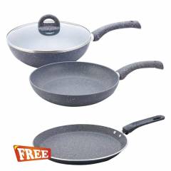 Wonderchef Granite 3 Piece Cookware Set with Dosa Tawa