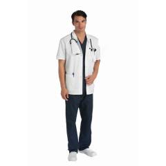 Dickies 815 White Short Sleeve Lab Coat for Men, Size: XL