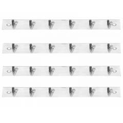 SmartShophar 12 Inch 6 Legs Ego SS Silver Wall Hook (Pack of 4), 54605-SHKE-SL12-P4