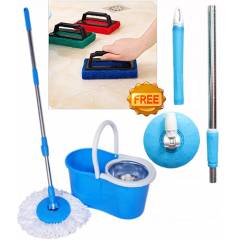 Navisha Assorted Steel Mop with Free Tile Brush & Assorted Mop Rod, MOP0583