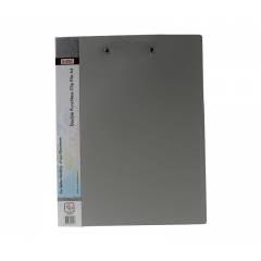 Saya Grey Double Punchless Clip File A4, Dimensions: 242 x 15 x 305 mm (Pack of 2)