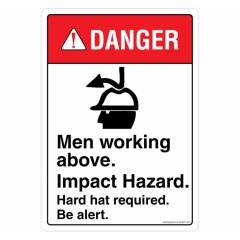 Safety Sign Store Danger: Men Working Above Sign Board, SS807-A4PC-01