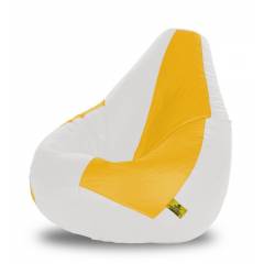 Dolphin DOLBXXXL-22 White & Yellow Bean Bag Cover without Beans, Size: XXXL