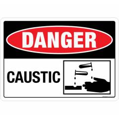 Safety Sign Store Danger: Caustic Sign Board, SS103-A5AL-01