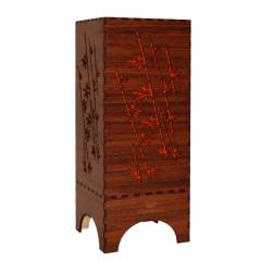 Dizionzrio DTBLBBR Orange Handicrafts Wooden Look Hand Made Night Table Lamp