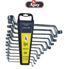 Ajay A-102 Bihexagonal Ring Spanner Set in Rack, AJRS/12A