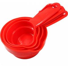 Stealodeal 4 Pieces Red Measuring Cup Set