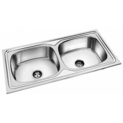 Deepali Double Bowl Kitchen Sink, DR 304C, Overall Size: 45x20 Inch