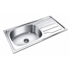 Deepali Single Bowl Kitchen Sink With Drain, DR 204A, Overall Size: 40x20 Inch