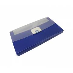 Saya Blue Cheque Book Expanding Folder Original, Dimensions: 145 x 22 x 260 mm (Pack of 4)