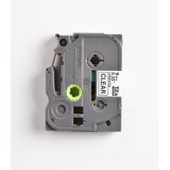 Brother 9mm Black on Clear Tape For P-Touch Labelers, Tze 121