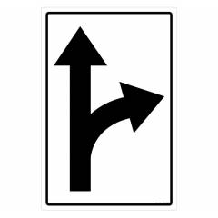 Safety Sign Store Caution: Straight & Right Curve Road Sign Board, TR220-90120DG-01
