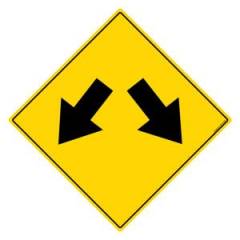 Asian Loto 3 m Safety Sign Road Branching Angular Left & Right Sign Board, ALC-SGN-20-900