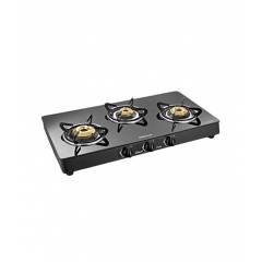 Sunflame Crystal 3 Burner Black Auto Ignition Gas Stove