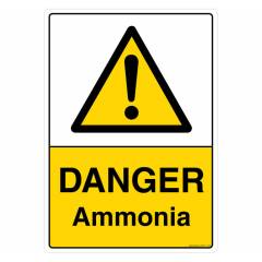 Safety Sign Store Danger: Ammonia Sign Board, CW111-A4PC-01