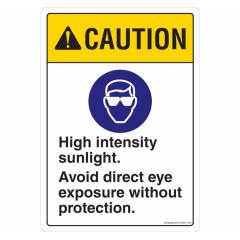 Safety Sign Store Caution High Intensity Sunlight Board, SS801-A5V-01