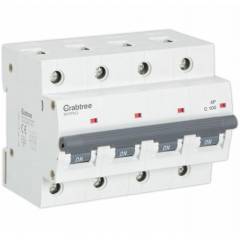 Crabtree Xpro 100A C Curve Four Pole Higher Rating MCB, DCMJCFPF100