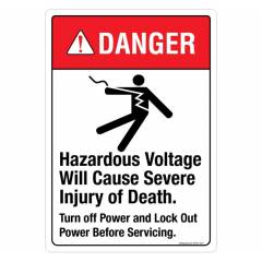 Safety Sign Store Danger: Hazardous Voltage Sign Board, SS307-A4PC-01