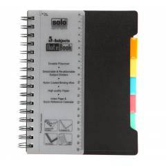 Solo 5 Subject Note Book, NA555, Size: A5, Colour: Black (Pack of 5)