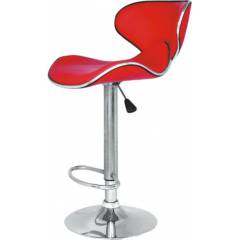Atharvo 133 Red Leatherette Adjustable Bar Stool