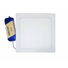 Shelton 12W White Square LED Slim Ceiling Panel Lights (Pack of 9)