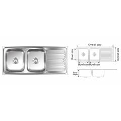 Nirali Graceful Elegance Glossy Finish Kitchen Sink, Size: 1370x457mm