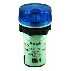 C&S Blue Integrated LED Pilot Lamp, RCB7-IVL76