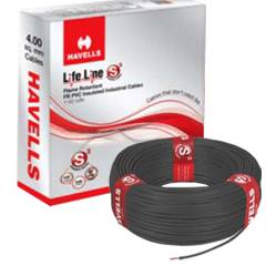 Havells 2.5 Sq mm PVC Black Life Guard Flexible Cable, WHFFFNKA12X5, Length: 90 m