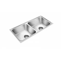 Deepali Double Bowl Kitchen Sink, DZ 303, Overall Size: 37x18 Inch