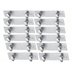 SmartShophar 4 Inch 2 Legs Stainless Steel Silver Trums Wall Hook (Pack of 12), 54620-SHKT-SL04-P12