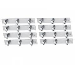 SmartShophar 6 Inch 3 Legs Stainless Steel Silver Trums Wall Hook (Pack of 8), 54620-SHKT-SL06-P8