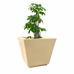 Fox B 14 Inch Square Beige German Polymer Planter, FOX-GK-14-B