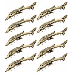 Doyours 10 Pieces Antique Brass Dolphin Design Key Hook Set, DY-0936