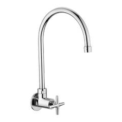 Eauset Eva Quarter Turn Sink Cock with swinging spout wall mounted with Wall Flange, FEV062