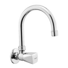Eauset Tagus Quarter Turn Sink Cock with swinging spout wall mounted with Wall Flange, FTA062