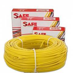 Safe 4.0 sqmm Single Core 90m Yellow HRFR PVC Industrial Cables, S5630