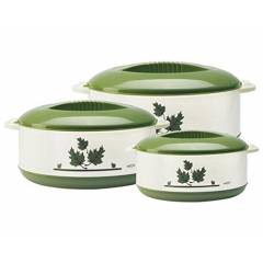 Milton Orchid 3 Pieces Green Casserole Set, M1001-MOC-GR