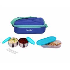 Carrolite 400ml Blue & Cyan Stainless Steel Lunchbox, Trendy_1003