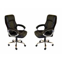 Mezonite High Back Leatherette Black Office Executive Chair (Pack of 2)