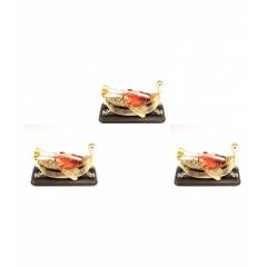 Skycandle Boat Shaped Gold Car Air Freshener (Pack of 3)
