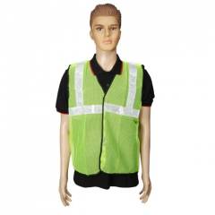Safari 2 Inch Green Net Reflective Safety Jacket, OR-N002