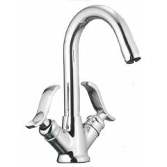 Apree DEVOS Silver Brass Center Hole Basin Mixer