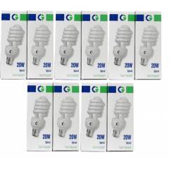 Crompton 20W B-22 Spiral DF CFL Cool Day Light (Pack of 10)