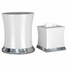 Plumeria Sag Harbor Wastebasket with 5QT Boutique Tissue Set