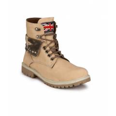 Salvitas Z-Bomber-8 Beige Synthetic Leather Men's Boots, Size: 6